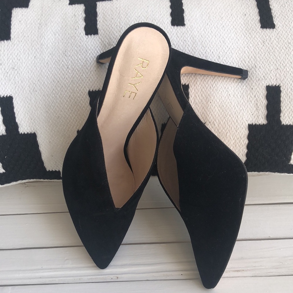Never worn Raye suede mules,size 6.5